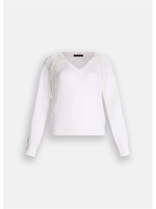 Maglia in lana con pizzo LIU JO | CF5423MA82O/X0718